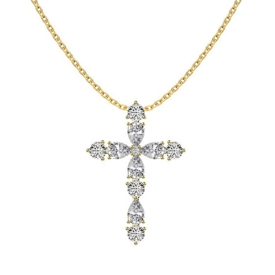 オーダーメイド 925 スターリング シルバー クロス ネックレス 18k シルバー クロスとチェーン レディース
