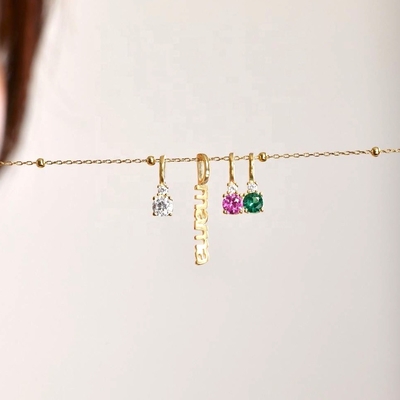 白 CZ 4mm 925 シルバー ネックレス 女性 ジルコーン 石 ネックレス