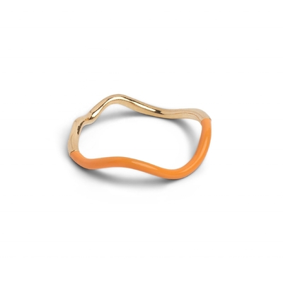 925 スターリング シルバー 18k ゴールド ピンク エナメル 帯 指輪 女性 女の子