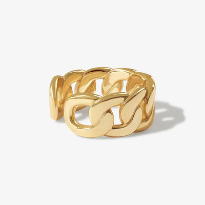 S925 シルバー 宝石 14K 黄金 チェンキー オープン リング