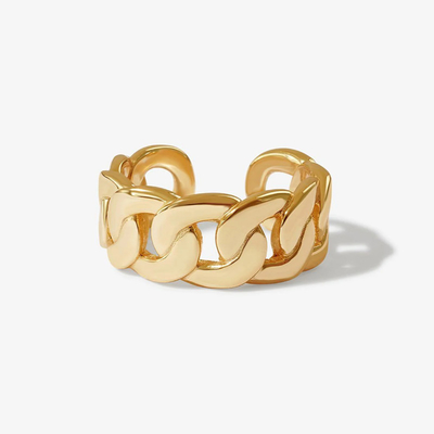 S925 シルバー 宝石 14K 黄金 チェンキー オープン リング