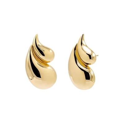 2024年 ダブル・ティアドロップ・ファッション 18K ゴールドプレート イヤリング オーダーメイド・ロゴ受付