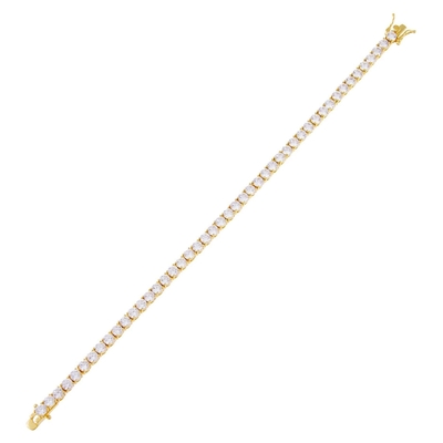 ホットアイテム 925 スターリング シルバー 金 3mm キュービックジルコニア テニス ブレスレット 女性用