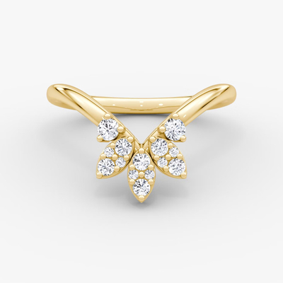 新入生 デザイン 優雅な925 ステルリング シルバー 18K ゴールド 花びら 冠 リング