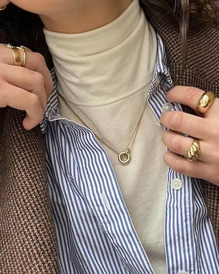 精巧な丸いネックレス,14k ゴールド 925 ステルリング シルバー インターロック 丸いネックレス 女性用,マットネックレス
