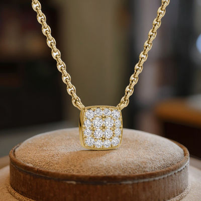 18K 金 925 ステルリング シルバー 立方 ジルコニア ペンダント ネックレス