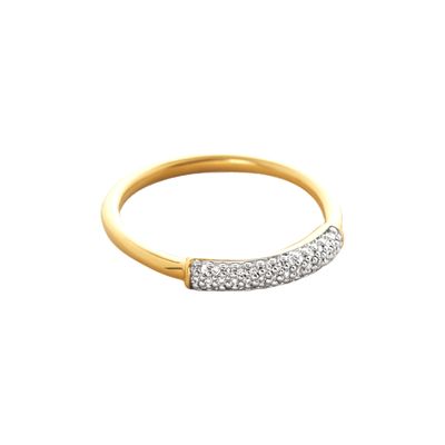 925 スターリング シルバー 18K 金付 CZ スタッキングリング 女性用