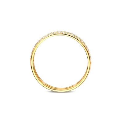 925 スターリング シルバー 18K 金付 CZ 半永久指輪 女性用