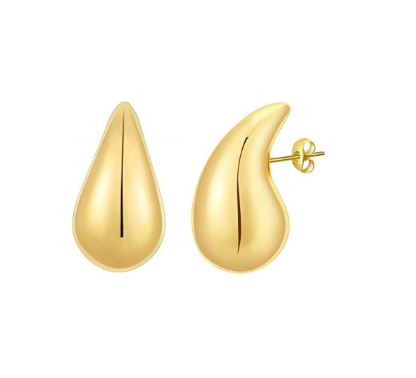 カスタマイズされたロゴ 18K ゴールドプラテッド 少女のための涙の空っぽのスタッドイヤリング ジュエリーパーティー