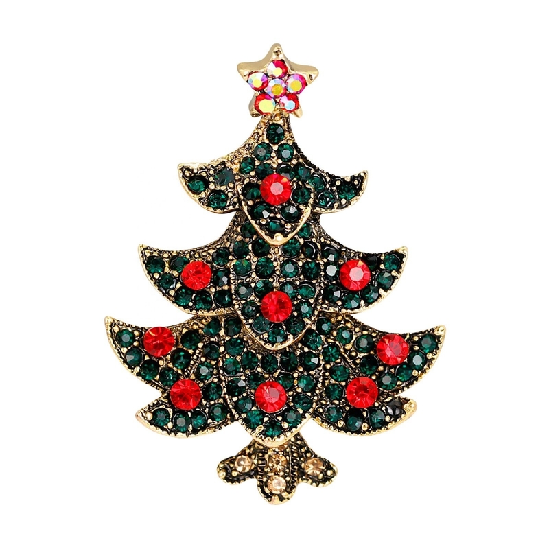 青銅 クリスマスツリー ブローチピン OEM ヴィンテージアート クリスマスツリーピン
