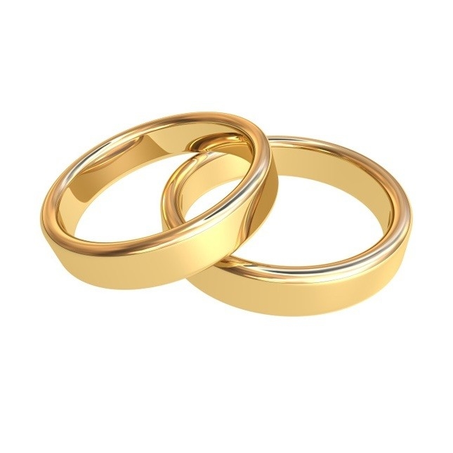 USサイズ5 カスタムデザイン コンフォートフィット 金色 純銀の結婚指輪