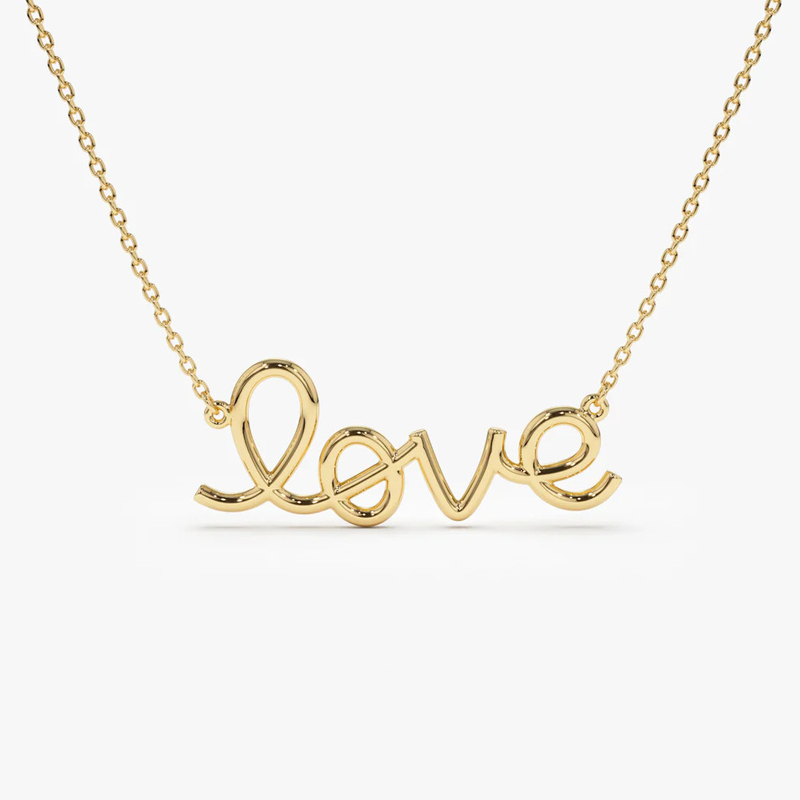 固体925スターリングシルバー14K 金付恋愛ペンダント ネックレス 女性用 バレンタインプレゼント