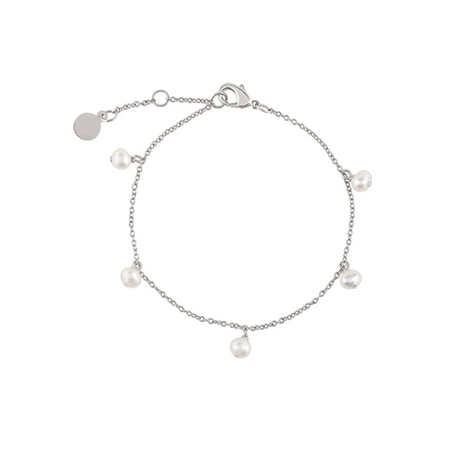 925 Sterling Silver AAAA Grade Freshwater Pearl Charm Bracelet for Women and Men