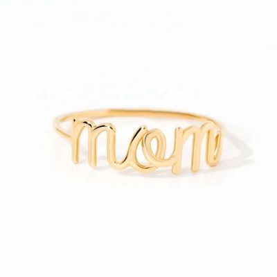 ステンレス鋼 18K ゴールド ママ スタッキングリング 女性 宝石