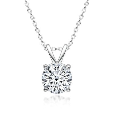 925 スターリング シルバー ペンダント 女の子用 18K 黄金 丸切りの ソリテール 石 ギフト