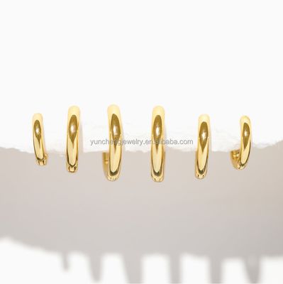 シルバー 精品宝石 ミニマリスト 18K ゴールド 9MM 11MM 13MM フープセット FedEx DHL UPS TNT EMS 送料