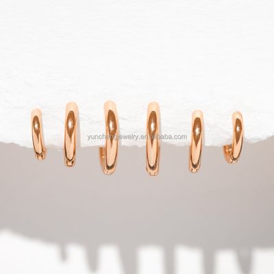 シルバー 精品宝石 ミニマリスト 18K ゴールド 9MM 11MM 13MM フープセット FedEx DHL UPS TNT EMS 送料