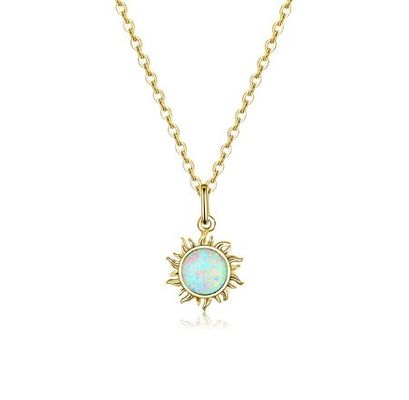 日花オパールとダイヤモンドネックレス 15MM 女性オパールネックレス 45CM+5CM