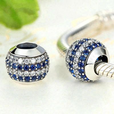 ファッション ホワイト&ブルー CZ 925 ステルリングシルバー 宝石製造 アクセサリー
