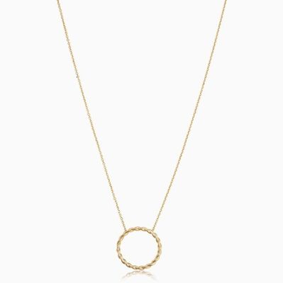 14K 金 925 ステルリング シルバー トイスト ペンダント ネックレス 16 インチ 長さリンクチェーン