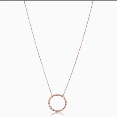 14K 金 925 ステルリング シルバー トイスト ペンダント ネックレス 16 インチ 長さリンクチェーン
