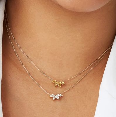 925 シルバー 14K プレート ネックレス 18インチ マルキース トパズ ペンダント 白 CZ ダイヤモンド
