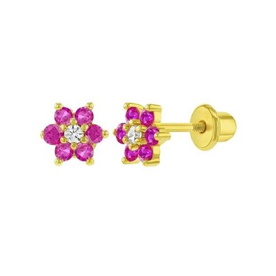5MM 18k 金色花の赤ちゃんイヤリング 925スターリングシルバーで子供のための完璧な贈り物
