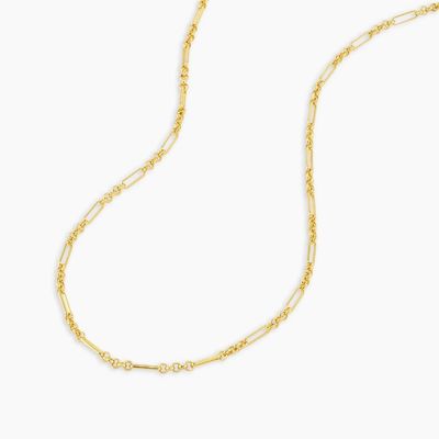 18インチ925スターリングシルバーチェーンネックレス 2.2mm 幅18K ゴールドチェーンネックレス