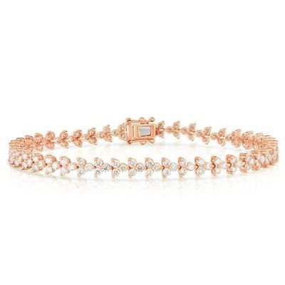 デザイナー 18K ゴールド 925 スターリング シルバー 花の魅力 女性 テニス ブレスレット