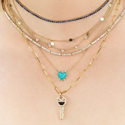 925 スターリング シルバーチェーン 宝石とターコイズ ハート ツイスト ネックレス