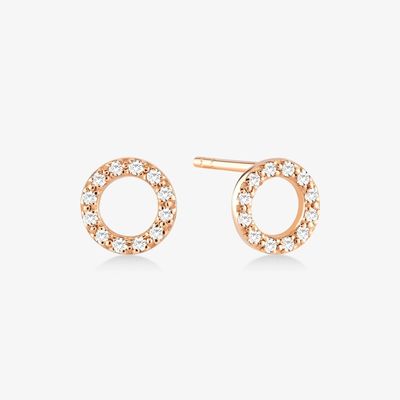 18K 金付 925 ステルリング シルバー クラシック スタッド イヤリング 女の子 ファッション アクセサリー