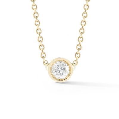 シンプル 925 スターリング シルバー ソリテア ダイヤモンド CZ ネックレス 7mm/10mm/15mm ストーンサイズ