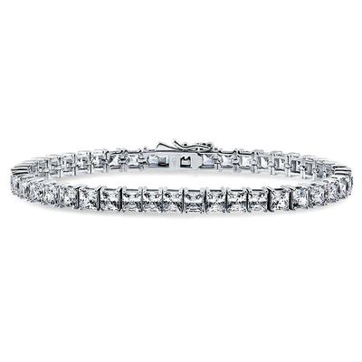 ユニセックス 手作り 18K ゴールド ヒップホップ 氷色の四角切断 ダイヤモンド CZ 925 スターリング シルバー スタッキング テニス ブレスレット