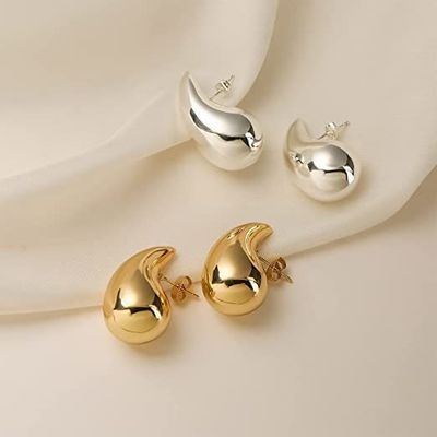 カスタマイズされたロゴ 18K ゴールドプラテッド 少女のための涙の空っぽのスタッドイヤリング ジュエリーパーティー