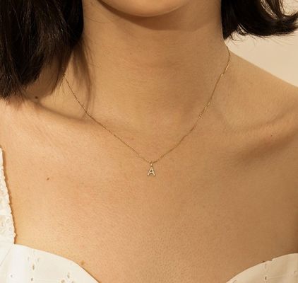 ニッケルフリー 925 ステルリング シルバー レター ダイヤモンド 魅力 ネックレス 人気 初期 魅力