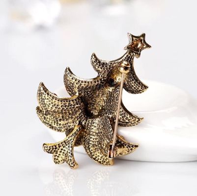 青銅 クリスマスツリー ブローチピン OEM ヴィンテージアート クリスマスツリーピン