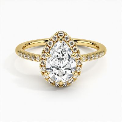 925 ステルリング シルバー ハロ ホワイト ゴールド プラテッド 婚約指輪