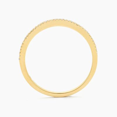 ホットアイテム 18K ゴールドプレート ハーフ エターニティ スタッケブル 925 スターリング シルバー 女性バンドリング