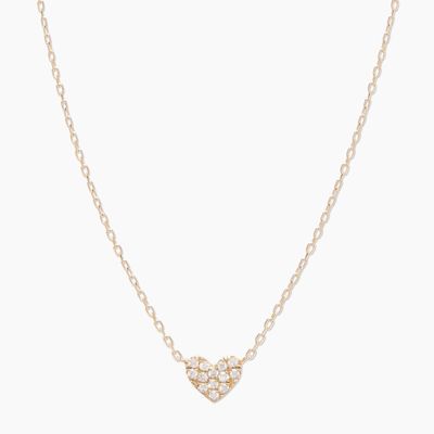 ハートパブ ホワイト CZ レディース レイヤー 925 ステルリング シルバー ネックレス