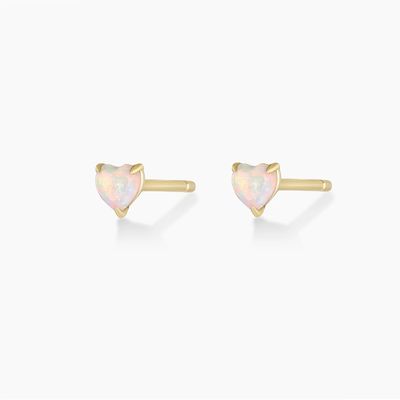 ピンセット オパール ハート スッド イヤリング 925 ステルリング シルバー デイニティ 18K ゴールド