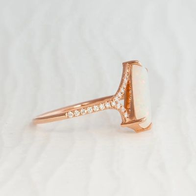 バゲットカット オパールスノートラックリング サイズ4サイズ10 925 ステルリングシルバーリング