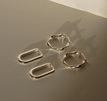 オーダーメイド ファッション イヤリング 厚さ 18 金属 波 ステンレス スチール ハープ