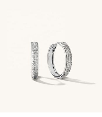 18K 金色 ミクロン パブ ハグ 925 ステルリング シルバー 女性 イヤリング