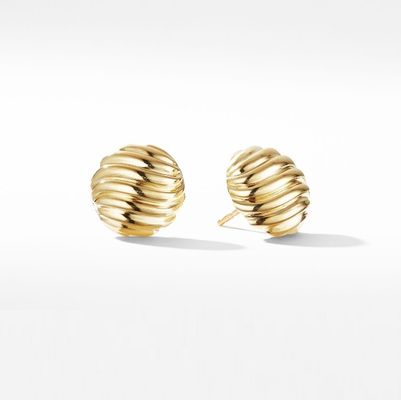 OEM 彫刻式ケーブルスタッド イヤリング 18K ゴールド ステンレス スタッド