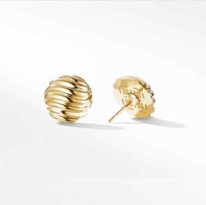 OEM 彫刻式ケーブルスタッド イヤリング 18K ゴールド ステンレス スタッド