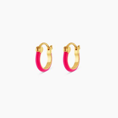 カラー 925 スターリング シルバー フープ イヤリング 18K ゴールド スタッキング フープ イヤリング