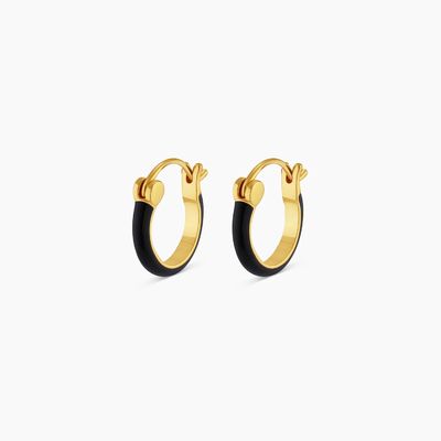 カラー 925 スターリング シルバー フープ イヤリング 18K ゴールド スタッキング フープ イヤリング