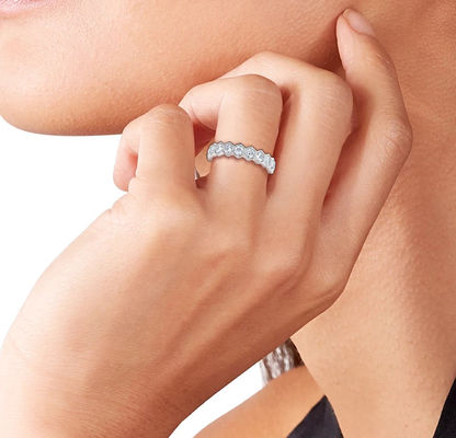 US5-US11 ミツバチの結婚指輪 金付 925 スターリング シルバーリング