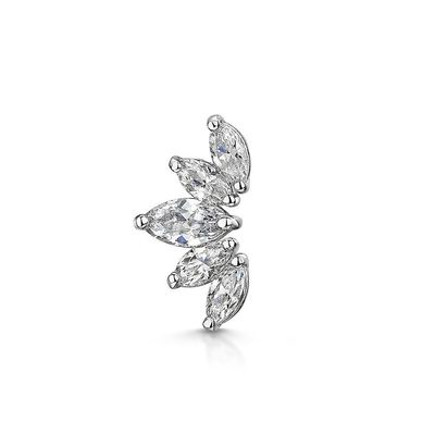 金色 ローディアム スタッド イヤリング 白 CZ 女性用 日常着用 スタイル