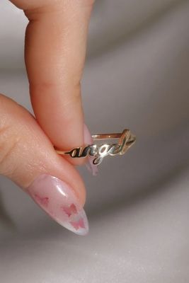 純金 天使名指輪 女性用 手作り 輝き 925 純銀 モダン N/A